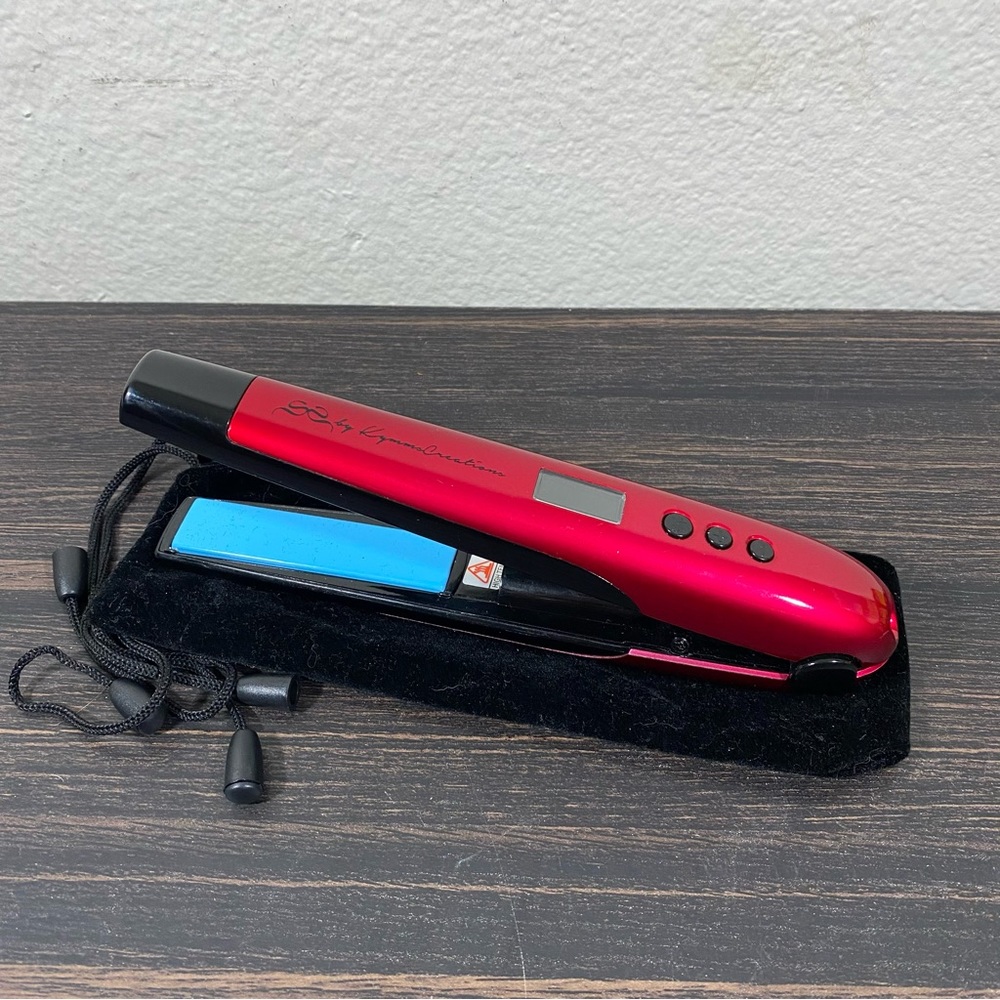 SS Kymms Creations Red Cordless Mini Hair Iron or Straightener Smooth Wireless